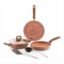 Amazon Basics Granite Finish Non Stick 5 Pcs Induction Base Cookware Set- Rust Granito (24cm Fry Pan, 24 cm Kadai, 28cm Tawa and 2 Nylon Spatulas)