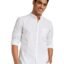 Amazon Brand - Symbol Men's Cotton Shirt | Chinese Collar | Casual | Plain | Full Sleeve | Summer - Regular Fit (Available in Plus Sizes)