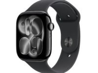 Apple Watch Series 11 GPS 46mm Jet Black Aluminium Case with Black Sport Band - M/L