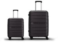 Aristocrat Liberty Set of 2 (Cabin+Medium) Polypropylene Hard Spinner Trolley Bag, 58+68Cm|Combination Lock|8 Wheels|3 Years International Warranty|New Saddle Brown