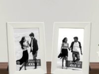 Art Street Set of 2 Table Photo Frames, Tabletop Picture Frames For Office & Home, Bedroom, Office Desk, Living Room - 4x6 Inchs- White