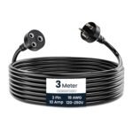 Aster Single Outlet Socket Extension Board - 10A Expandable Electric Extension with 3M Heavy Duty Long Wire Cord for Indoor Outdoor Use (Black) (3 Meter)