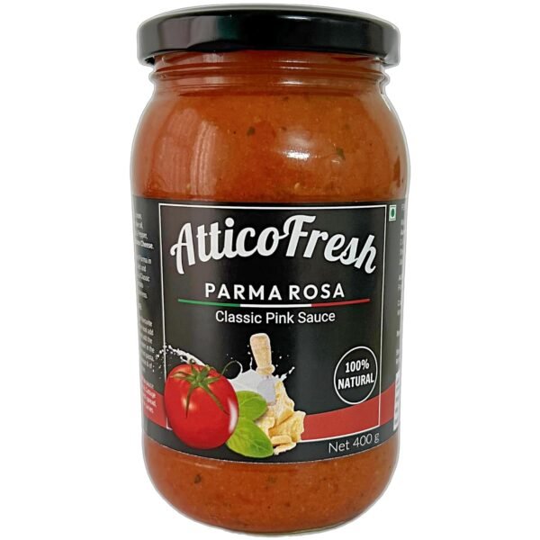 AtticoFresh Parma Rosa Pizza Pasta Sauce, 400 g, Gluten Free - No Added Preservatives, Colors & Flavours - Low Carb - Ready to eat - Healthy