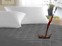 Ayka 100% Waterproof Cotton Quilted Mattress Protector King Size Breathable Hypoallergenic Noiseless Ultra Soft Fitted Bed Protector 72x72 inch Mattress/Bed Cover (King 72x72 inch | 6x6 ft, Grey)