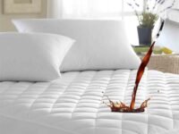 Ayka 100% Waterproof Double Size 72x48 inch Cotton Quilted Mattress Protector Breathable Hypoallergenic Noiseless Ultra Soft Elastic Fitted Bed Protector Mattress/Bed Cover (White, Double (72 * 48"))