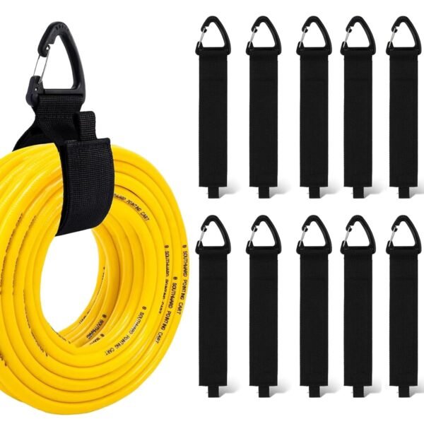 BONZELLA 10 Pcs Heavy Duty Straps, 16 Inch Hook and Loop Carrying Storage Strap for Cable, Wire, Rope, Hose, Multipurpose Adjustable Extension Cable Organiser & Hanging up to 22 kg (10)