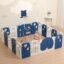 Baybee 2 in 1 Foldable Kids Playpen for Babies | Baby Play Area Indoor Setup with Basketball Set, Sensory Toys, Safety Lock, & Double Knob | Outdoor Play Pen for Kids for 0-5 Years | Baby Activity Playards for 0-5 Years (16 Panels)