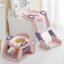 Baybee 3 IN 1 Vega Ladder Potty Seat for Kids | Foldable Baby Western Toilet Seat with Adjustable Height, Grip Handle & Cushion Seat | Potty Training Seat Chair for 1 to 8 Years Boys Girls (Pink)