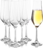 Bohemia Crystal Tulipa Champagne Flute Lead Free 170 ml Set of 6 Champagne Glasses, Sparkling Slim Wine Glass, Clear Flute, Long Stem Lead Free Champagne Glasses for Home, Bar, Restaurant