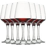C CREST Wine Glasses Set of 8, 12oz, Lead-free, Clear, Durable Glassware