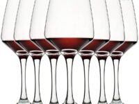 C CREST Wine Glasses Set of 8, 12oz, Lead-free, Clear, Durable Glassware