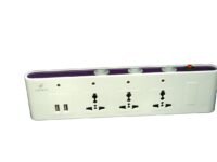 CARIBOU CBU-11 Extension Board with 12W 2 USB Charging Port |6A | 3 Universal Sockets | Overload Protector Resettable Switch | 2M ISI Power Cord |Surge Protector| Individual LED | Individual Switch