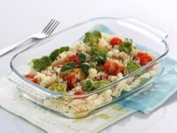 CELLO Giacinta Borosilicate Glass Baking Dish |Overware Glass Baking Set| Microwave Oven Safe Baking Dish| 2L, Transparent