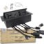 COOLCOLD 10 Module, Hydraulic 8 Cables Cubby, Conference Table Connectivity Solutions, Flip-Top Hidden Desk Module Pop Up Box with HDMI, VGA, Audio, LAN, Power & USB Port (Black) - 1 Year Warranty