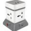 Caribou CBU-34 Cube Extension Board with USB 2.4A | 4 Universal Sockets| Overload Protector | Led Indicator| 2.0 mtr ISI Approved Extension | Multi-Plug| Made in India | 3pin Plug | Travel Adapter