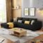 Casaliving Minta LHS 4 Seater L Shape Sofa Set for Living Room (Black in Colour Fabric) Premium Fabric Sofa Set for Living Room