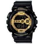 Casio G-Shock GD-100GB-1DR Black & Gold Digital Dial Black Resin Strap Men's Watch Shock And 200M Water Resistant G340