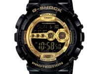 Casio G-Shock GD-100GB-1DR Black & Gold Digital Dial Black Resin Strap Men's Watch Shock And 200M Water Resistant G340