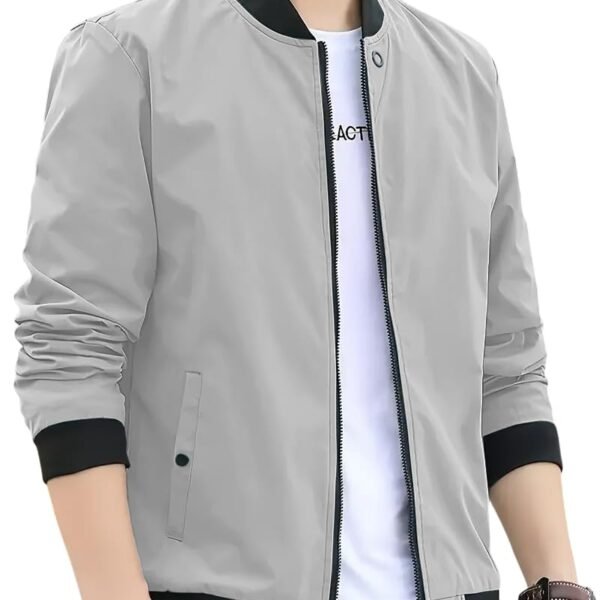 Celary Men's Bomber Jacket | Fancy Collar|| Lightweight Casual Zip-Up Jacket | Stylish Slim Fit Outerwear for All Seasons | Polyester, Standard Length