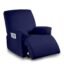 Cortina Super Stretch Printed Recliner Cover - Form-Fitted Non-Slip Recliner Chair Slipcover for Large Recliners, Soft Thick Fabric (Dark Blue)