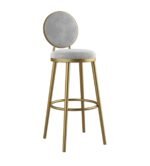 Crafter Decor Bar Stool for Counter Kitchen Bar stools Upholstered Counter Height Stools with Backrest Kitchen Barstools for Kitchen Counter Breakfast Home (45 cm, White)