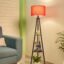 Crosscut Furniture Metal Floor Lamp with 3 Shelves (Lily Red) LED Bulb Included.