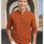 DEELMO Men's Cotton Blend Solid Regular Fit Full Sleeve Short Kurta | Men's Trendy Short Kurta