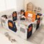 Dawnwake Assembly-Free 14 Panel Playard, Baby Playpen Fence with Crawling Mat and Football for Baby Upto 8 Years with Safety Locking Door & Drawing Board (150x150cm, Foldable) -Blue