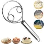 Dough Whisk, Stainless Steel Dutch Whisk, Dough Hand Mixer Artisan Blender for Egg, Bread, Cake, Pastry, Pizza Dough - Perfect Baking Tools, Whisking, Tirring Kitchen Tools (1 Pc)