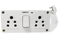ELEGANT CASA Electric Extension Board 6+6 Amp 2 Indian Sockets with Switch, Indicator Light for Small and Large Appliances with 6 Amp Plug Top 3 Core 1.5 mm Copper Wire, 15 Meter - 1 Set