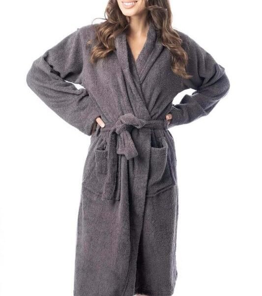 ELSTONE HOME Luxurious Shawl Collar Bathrobe - Soft, Absorbent, and Stylish - Ideal for Spa, Hotel, or Home Use | Bathrobe For men | Bathrobe for women Color #3