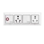Elegant Casa Electric Extension Board 6+16 Amp Heavy Duty with 8 Meter 2.5mm 3 Core Copper Wire Cord, 2 Indian Socket with Shutter, Switch, Indicator, Power Strip for Home and Office Appliances White