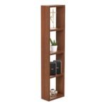 Engineered Wood Bookcase, Display Rack for Books Storage Organizer, Bookshelf for Home, Floor Standing Bookrack, Cabinet for Bedroom Office Living Room (Brown, 4 Shelves) (DIY)