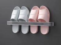 Evona Home Toilet Bathroom Space Saving Slippers Rack Kitchen Towel Holder Multi-Functional Wall-Mounted High Heels Shoe Cabinet Organizer Shoes Storage Shelve