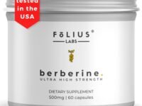 FOLIUS LABS Clean Label Berberine HCl 97% - Clinically Studied Ultra High Strength Pure Berberine Supplement 500mg - Support Blood Sugar, Lower Cholesterol, PCOS supplements - 60 Capsules