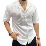 FUNKY RICH Funkyrich® Textured Popcorn Shirts for Men || Casual Shirt for Men || Shirt for Men|| Men Stylish Half Sleeve Shirt || Men Fancy Shirt