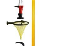 Festel Skytuch Multipurpose Fiberglass 8-to-24 Foot Extendable Telescopic Pole Shock Proof (Yellow) with (3 Attachments) Pruning Saw, Coconut Plucker, Fruit Picker Hand-Powered