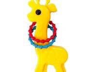 Funskool Giggles, Baby Giraffe Rattle , Colourful Animal rattle for New born baby, Stimulates Senses,Rattling sound, 6 months & above, Infant Toys