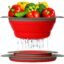 GCA - Collapsible Colander Kitchen Strainer, Environmentally Friendly Non-Toxic Easy to Clean Silicone Space-Saving Foldable Filter Colander Diameter Size 29.5 cm (Red)