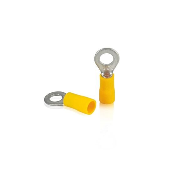 GLOBOMOTIVE Ring Insulated Electrical Wire Crimp Terminals Connectors – E-Copper Wire Lug Battery Cable Ends Eyelets Cable Entry 4-6 sqmm Ring Dia: 6 mm Pack of 200