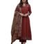 GoSriKi Women's Rayon Viscose Anarkali Printed Kurta Pant with Dupatta | Anarkali Kurta Set for Women | Flared Kurti Pant Set | Ethnic Printed Suit for Women