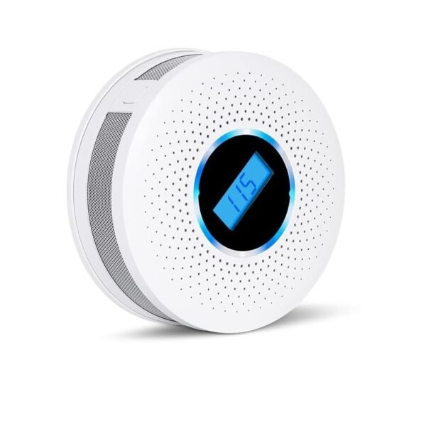 HASTHIP® 2 in1 Smoke Detector Carbon Monoxide Detector, Dual Sensor Combination Smoke and CO Alarm with 80db Sound and Light Warning Alarm for Home, Fire Alarm Battery Operated(AA Battery Not Include)