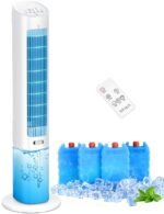HIFRESH 100CM Tower Fan w/Cooling Function, Aroma Diffuser, Touch & Remote, 4 Modes & 3 Speeds, 26Ft Air Throw, 12H Timer, 4 Ice Packs, Auto Rotation, Low Power Consumption Tower Fan for Room Home