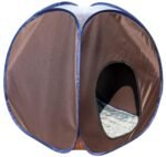 HOMECUTE Soft & Light Weight, Foldable Pet Tent/Kennel/House/Hut for Cats/Kitten/Puppies & Dogs | Comfort Zone for Pets. (Brown)