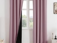 HOMEMONDE 100% Complete Blackout Curtains for Window 6 Feet - Room Privacy Room Darkening Curtain with Eyelets, Black Blacking & Noise Reducing Pack of 2 - (72 Inch, Lavender)