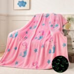 Happy Hues Mermaid Glow in The Dark Blanket-200 x 150 cm- Super Soft Fluffy Flannel Fleece All Season Blanket for Babies-Toddlers-Kids & Teens Boys & Girls- Best Gifting Ideas for 0-15 Years