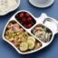 Happy Hues® Stainless Steel Divided Meal Plate Tray-3 Compartments Dinner Dish for Baby (Apple)