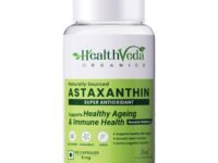 Health Veda Organics Plant Based Astaxanthin 8 mg Supplement I 60 Veg Capsules I Supports Eye, Joint & Skin Health I Boosts Immune System I For both Men & Women