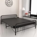 Honey Touch Nova Folding Queen Size Bed with Mattress | No Assembly Required | Foldable Bed for Sleeping/Guests/Rented Apartments/Bedroom(5x6.25ft, Black)