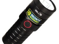 IBELL FL8398Q High-Powered LED Flashlight Rechargeable Torch with Multiple Lighting Modes, Ultra Long Beam Range, Water Resistant & Aircraft Aluminum Body (Black)